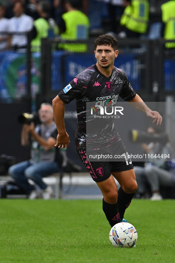 Liberato Cacace of Empoli F.C. is in action during the 7th day of the Serie A Championship between S.S. Lazio and Empoli F.C. at the Olympic...