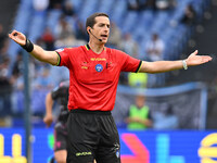 Referee Giovanni Ayroldi officiates during the 7th day of the Serie A Championship between S.S. Lazio and Empoli F.C. at the Olympic Stadium...