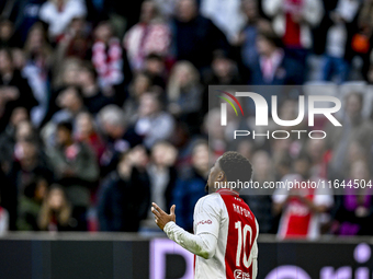 AFC Ajax Amsterdam forward Chuba Akpom celebrates the 3-1 goal during the match between Ajax and Groningen at the Johan Cruijff ArenA for th...