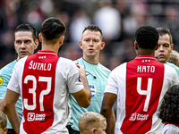 Referee Allard Lindhout officiates during the match between Ajax and Groningen at the Johan Cruijff ArenA for the Dutch Eredivisie season 20...