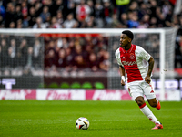 AFC Ajax Amsterdam defender Jorrel Hato plays during the match between Ajax and Groningen at the Johan Cruijff ArenA for the Dutch Eredivisi...