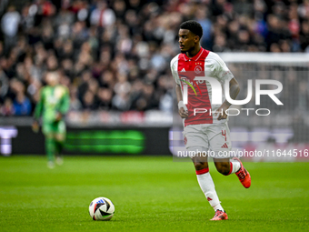 AFC Ajax Amsterdam defender Jorrel Hato plays during the match between Ajax and Groningen at the Johan Cruijff ArenA for the Dutch Eredivisi...