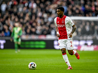 AFC Ajax Amsterdam defender Jorrel Hato plays during the match between Ajax and Groningen at the Johan Cruijff ArenA for the Dutch Eredivisi...