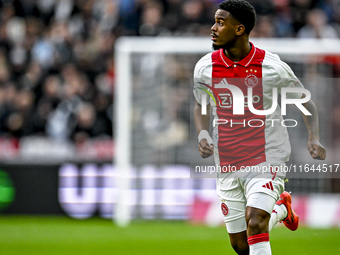 AFC Ajax Amsterdam defender Jorrel Hato plays during the match between Ajax and Groningen at the Johan Cruijff ArenA for the Dutch Eredivisi...