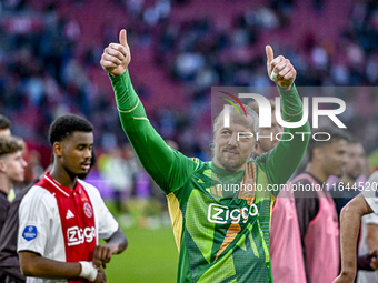 AFC Ajax Amsterdam goalkeeper Remko Pasveer plays during the match between Ajax and Groningen at the Johan Cruijff ArenA for the Dutch Eredi...