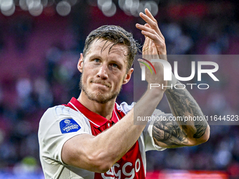 AFC Ajax Amsterdam forward Wout Weghorst plays during the match between Ajax and Groningen at the Johan Cruijff ArenA for the Dutch Eredivis...