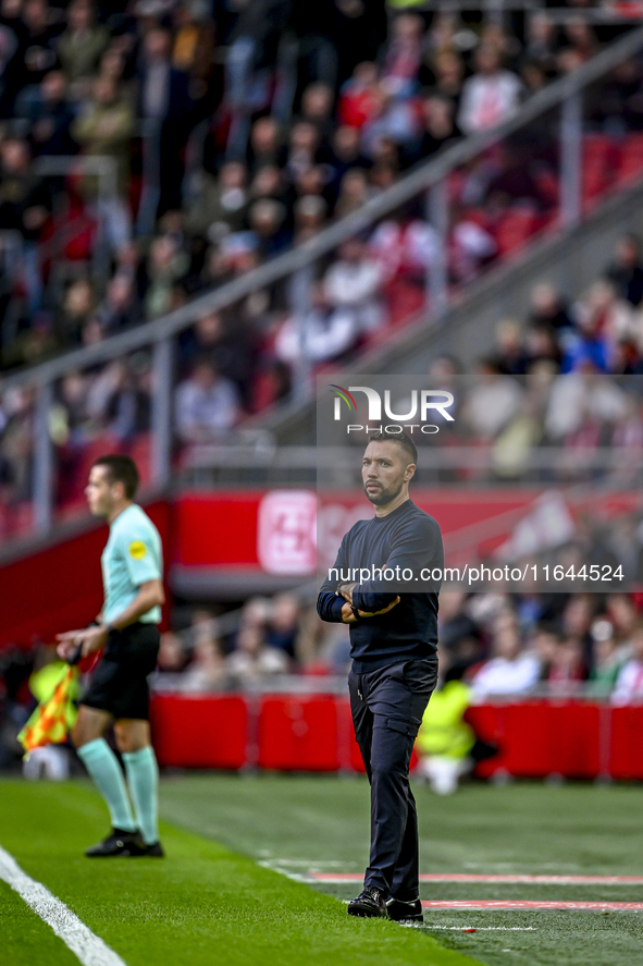 AFC Ajax Amsterdam trainer Francesco Fariolo is present during the match between Ajax and Groningen at the Johan Cruijff ArenA for the Dutch...