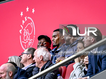 Danzell Gravenberch and Ryan Gravenberch participate in the match between Ajax and Groningen at the Johan Cruijff ArenA for the Dutch Erediv...