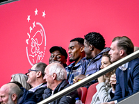 Danzell Gravenberch and Ryan Gravenberch participate in the match between Ajax and Groningen at the Johan Cruijff ArenA for the Dutch Erediv...