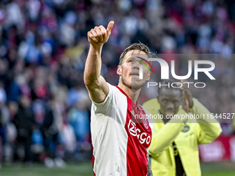 AFC Ajax Amsterdam forward Wout Weghorst plays during the match between Ajax and Groningen at the Johan Cruijff ArenA for the Dutch Eredivis...