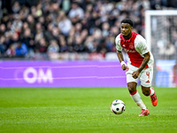 AFC Ajax Amsterdam defender Jorrel Hato plays during the match between Ajax and Groningen at the Johan Cruijff ArenA for the Dutch Eredivisi...