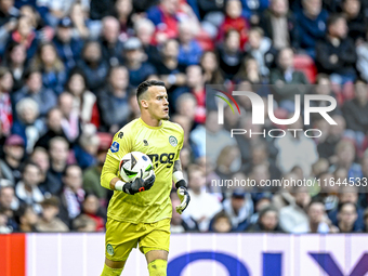 FC Groningen goalkeeper Etienne Vaessen participates in the match between Ajax and Groningen at the Johan Cruijff ArenA for the Dutch Erediv...