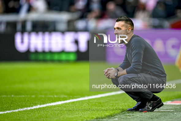 AFC Ajax Amsterdam trainer Francesco Fariolo is present during the match between Ajax and Groningen at the Johan Cruijff ArenA for the Dutch...