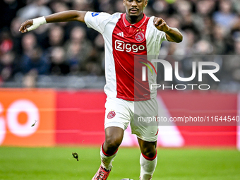 AFC Ajax Amsterdam defender Jorrel Hato plays during the match between Ajax and Groningen at the Johan Cruijff ArenA for the Dutch Eredivisi...