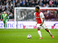 AFC Ajax Amsterdam defender Jorrel Hato plays during the match between Ajax and Groningen at the Johan Cruijff ArenA for the Dutch Eredivisi...