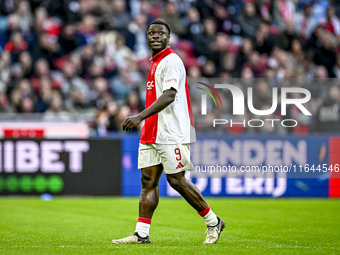 AFC Ajax Amsterdam forward Brian Brobbey plays during the match between Ajax and Groningen at the Johan Cruijff ArenA for the Dutch Eredivis...