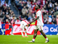 AFC Ajax Amsterdam forward Brian Brobbey plays during the match between Ajax and Groningen at the Johan Cruijff ArenA for the Dutch Eredivis...