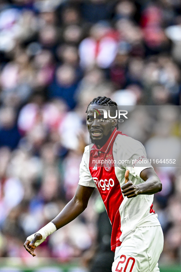 AFC Ajax Amsterdam forward Bertrand Traore plays during the match between Ajax and Groningen at the Johan Cruijff ArenA for the Dutch Erediv...