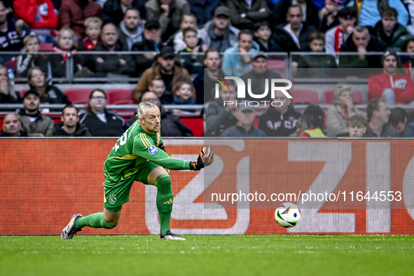 AFC Ajax Amsterdam goalkeeper Remko Pasveer plays during the match between Ajax and Groningen at the Johan Cruijff ArenA for the Dutch Eredi...