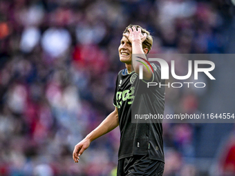 FC Groningen midfielder Johan Hove plays during the match between Ajax and Groningen at the Johan Cruijff ArenA for the Dutch Eredivisie sea...