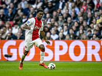 AFC Ajax Amsterdam defender Jorrel Hato plays during the match between Ajax and Groningen at the Johan Cruijff ArenA for the Dutch Eredivisi...