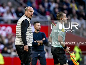 FC Groningen trainer Dick Lukkien is present during the match between Ajax and Groningen at the Johan Cruijff ArenA for the Dutch Eredivisie...