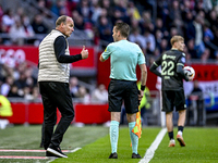 FC Groningen trainer Dick Lukkien is present during the match between Ajax and Groningen at the Johan Cruijff ArenA for the Dutch Eredivisie...