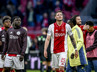 AFC Ajax Amsterdam forwards Brian Brobbey and Wout Weghorst play during the match between Ajax and Groningen at the Johan Cruijff ArenA for...