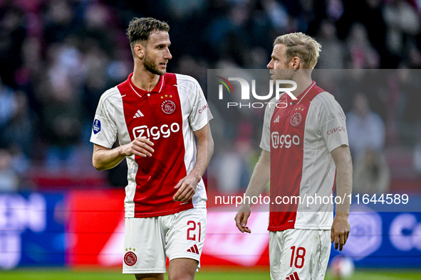 AFC Ajax Amsterdam midfielder Branco van den Boomen and AFC Ajax Amsterdam midfielder Davy Klaassen play during the match between Ajax and G...