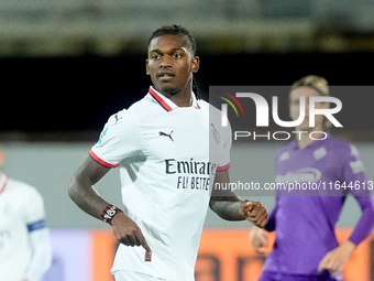 Rafael Leao of AC Milan looks on during the Serie A Enilive match between ACF Fiorentina and AC Milan at Stadio Artemio Franchi on October 0...