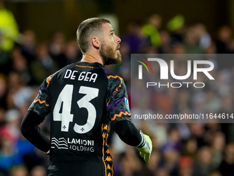 David De Gea of ACF Fiorentina looks on during the Serie A Enilive match between ACF Fiorentina and AC Milan at Stadio Artemio Franchi on Oc...