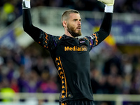 David De Gea of ACF Fiorentina celebrates after saving the secon penalty kick of the match during the Serie A Enilive match between ACF Fior...