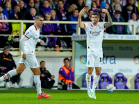 Christian Pulisic of AC Milan celebrates after scoring first goal during the Serie A Enilive match between ACF Fiorentina and AC Milan at St...