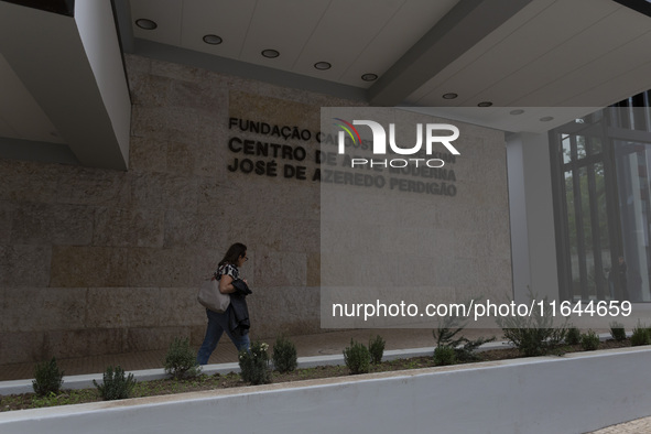 In Lisbon, Portugal, on October 6, 2024, a person walks by the new Center for Modern Art. CAM is an art and culture center with a collection...