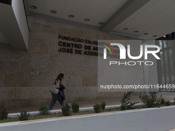 In Lisbon, Portugal, on October 6, 2024, a person walks by the new Center for Modern Art. CAM is an art and culture center with a collection...