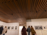 People look at art inside the new Center for Modern Art in Lisbon, Portugal, on October 6, 2024. CAM is an art and culture center with a col...