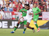 Chidera Ejuke of Sevilla FC controls the ball during the La Liga EA Sports match between Sevilla FC and Real Betis at Sanchez Pizjuan in Sev...