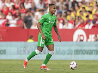 Natan Bernardo de Souza of Real Betis controls the ball during the La Liga EA Sports match between Sevilla FC and Real Betis at Sanchez Pizj...