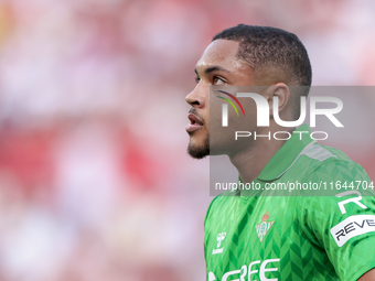 Vitor Roque of Real Betis participates in the La Liga EA Sports match between Sevilla FC and Real Betis at Sanchez Pizjuan in Seville, Spain...