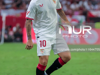 Jesus Joaquin Fernandez ''Suso'' of Sevilla FC controls the ball during the La Liga EA Sports match between Sevilla FC and Real Betis at San...