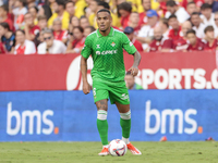 Natan Bernardo de Souza of Real Betis controls the ball during the La Liga EA Sports match between Sevilla FC and Real Betis at Sanchez Pizj...