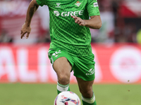 Ricardo Rodriguez of Real Betis runs with the ball during the La Liga EA Sports match between Sevilla FC and Real Betis at Sanchez Pizjuan i...