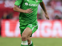 Ricardo Rodriguez of Real Betis runs with the ball during the La Liga EA Sports match between Sevilla FC and Real Betis at Sanchez Pizjuan i...