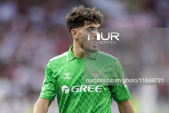 Ez Abde of Real Betis participates in the La Liga EA Sports match between Sevilla FC and Real Betis at Sanchez Pizjuan in Seville, Spain, on...