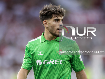 Ez Abde of Real Betis participates in the La Liga EA Sports match between Sevilla FC and Real Betis at Sanchez Pizjuan in Seville, Spain, on...