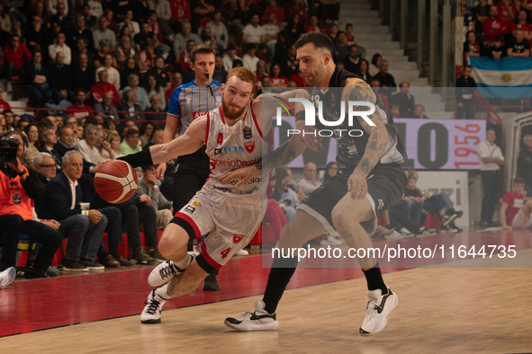 Niccolò Mannion plays for Openjobmetis Varese during the LBA Italy Championship match between Openjobmetis Varese and Bertram Derthona Torto...