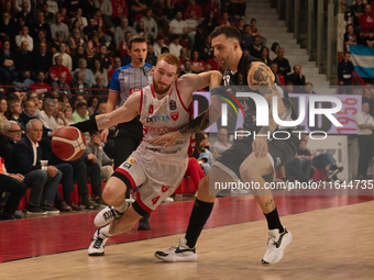 Niccolò Mannion plays for Openjobmetis Varese during the LBA Italy Championship match between Openjobmetis Varese and Bertram Derthona Torto...