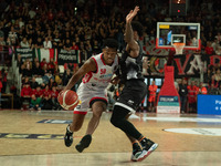 Jaylen Hands plays for Openjobmetis Varese during the LBA Italy Championship match between Openjobmetis Varese and Bertram Derthona Tortona...