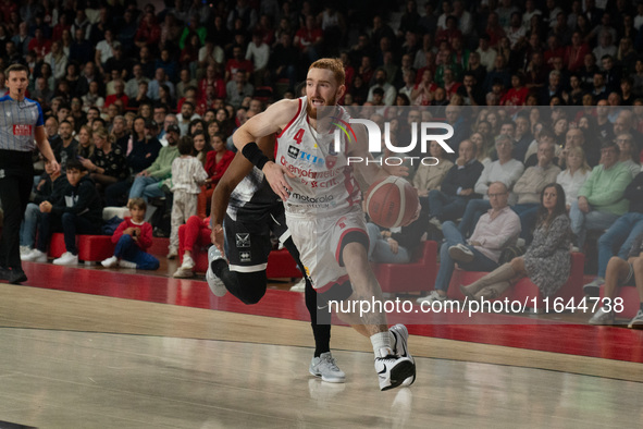 Niccolò Mannion plays for Openjobmetis Varese during the LBA Italy Championship match between Openjobmetis Varese and Bertram Derthona Torto...