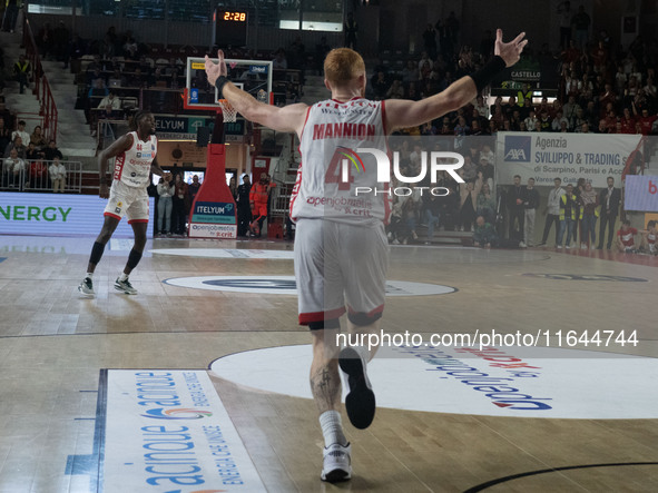 Niccolò Mannion plays for Openjobmetis Varese during the LBA Italy Championship match between Openjobmetis Varese and Bertram Derthona Torto...